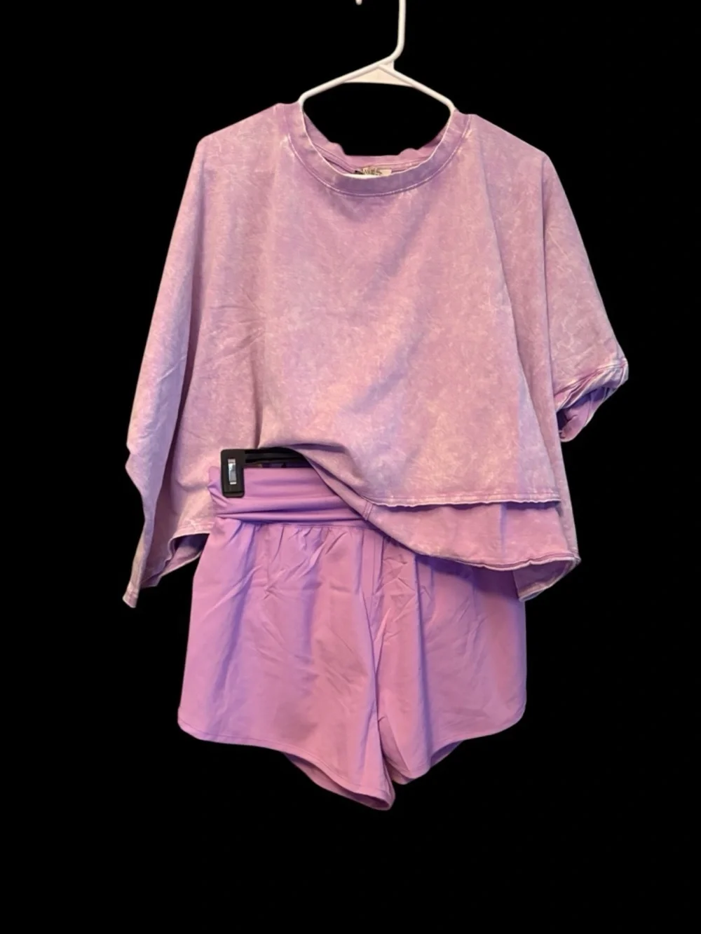 Lavender Two-Piece  Set - Tee & Shorts